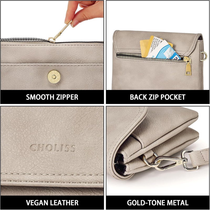 CHOLISS Small Crossbody Bags for Women, Vegan Leather Cell Phone Purse, Mini Travel Purse with Adjustable Strap Womens Gifts - Image 5